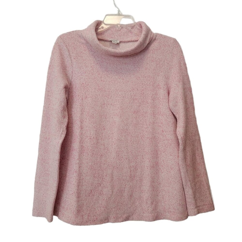 J Crew Turtleneck Top Relaxed Pale Pink Cotton Sweatshirt Pullover Women’s Sz S